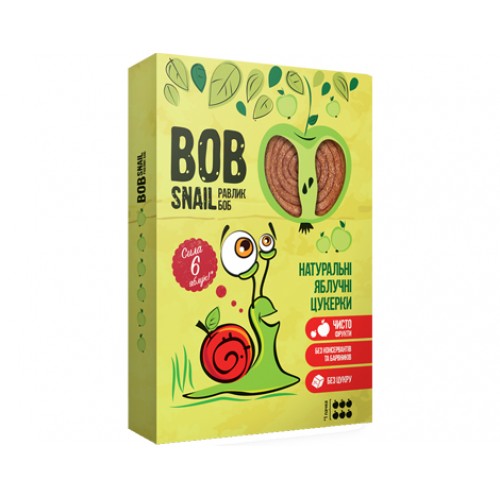 Конфеты натуральные Яблочные Bob Snail - Равлик Боб 60г