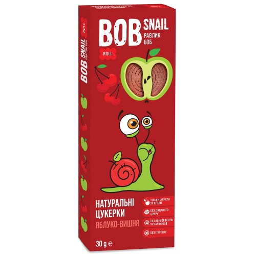 Конфеты натуральные Яблочно-вишневые Bob Snail - Равлик Боб 30г