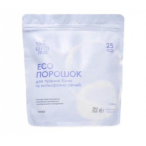 ЕСО порошок для білих та кольорових речей Green Max 1кг