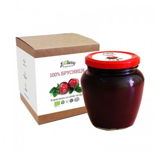 Брусника органическая паста  LiQberry 550г