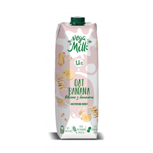 Напиток овсяный с бананом 1,5% Vega Milk 950мл