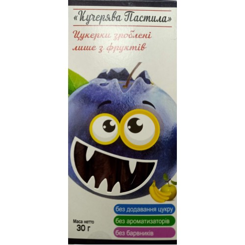 Фруктово-ягодная пастила из яблока, банана и черники Kucheriava Pastila 30г