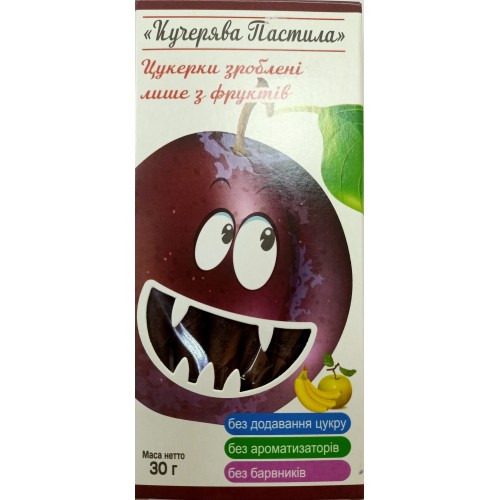 Фруктово-ягідна пастила из яблока, банана и сливы Kucheriava Pastila 30г