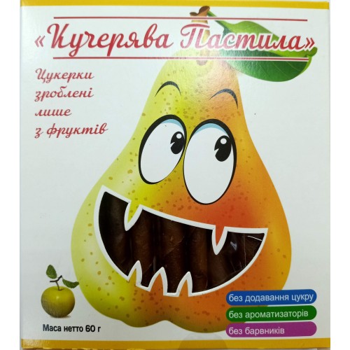Фруктово-ягодная пастила из яблока и груши Kucheriava Pastila 60г