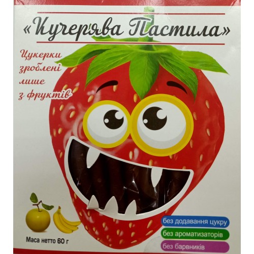 Фруктово-ягодная пастила из яблока, банана и клубники Kucheriava Pastila 60г