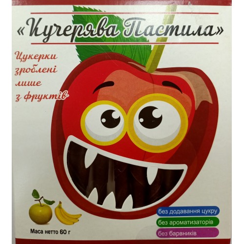 Фруктово-ягодная пастила из яблока, банана и вишни Kucheriava Pastila 60г