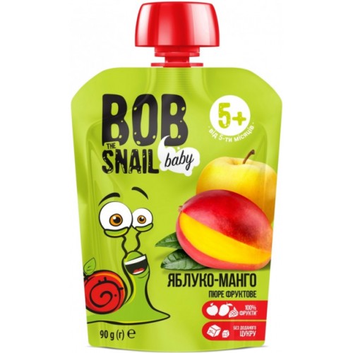 Пюре фруктовое Яблоко-манго для детей Bob Snail - Равлик Боб пауч 90г