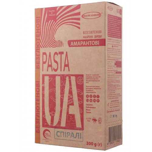 Макароны амарантовые (спиральки) Healthy Generation 300г