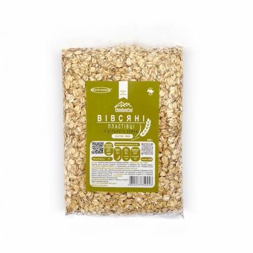 Хлопья овсяные из цельного зерна, Gluten Free, 400 г, Healthy Generation