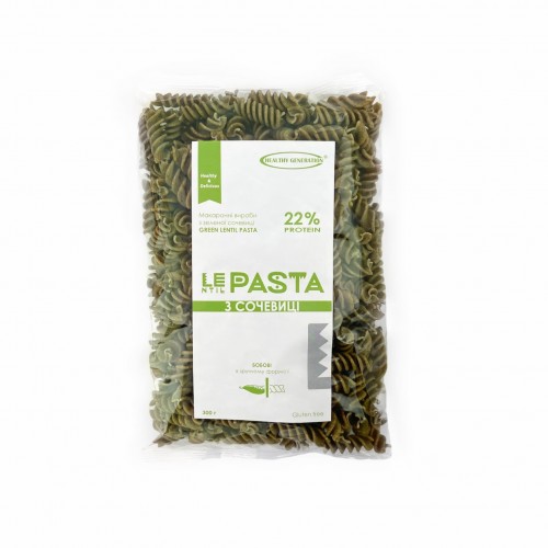 Макароны LEntil PASTA из зеленой чечевицы, Fusilly 300г, Healthy Generation