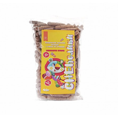 Амарантовые палочки СНЕКолики с какао и стевией, Gluten Free, 40 г, Healthy Generation