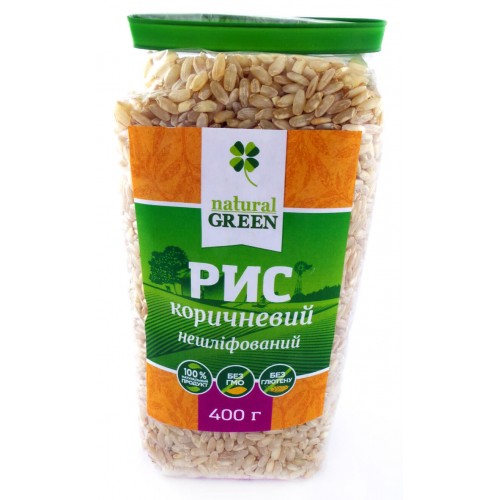 Рис коричневый цельнозерновой  Natural Green 400г