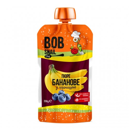 Пюре фруктовое Банан-Черника 250г Bob Snail - Улитка Боб