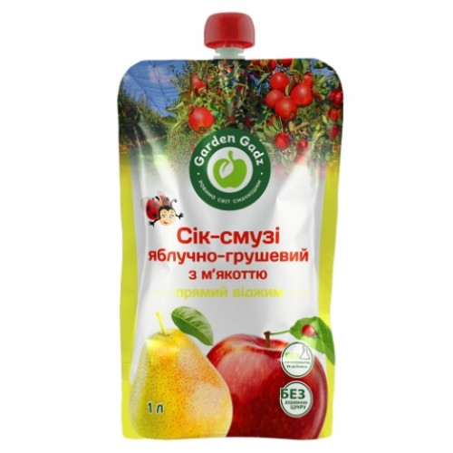 Сік-смузі яблучно-грушевий з м'якоттю 1л  Garden Gadz