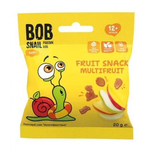 Снек мультифрукт 20г Bob Snail