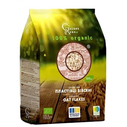 Хлопья овсяные резаные органические 300г Galeks Agro