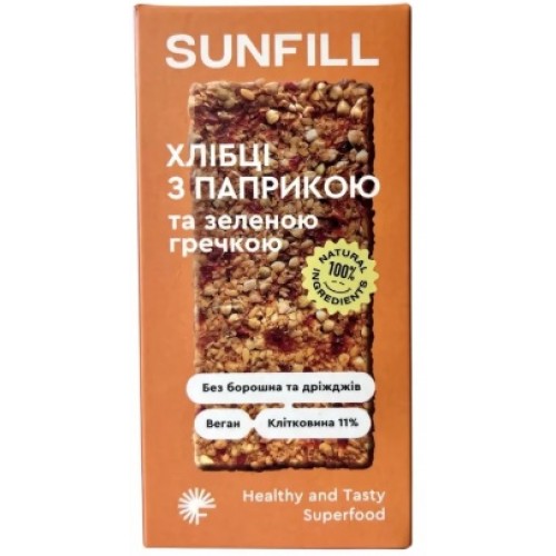 Хлебцы с паприкой и зеленой гречкой 91г Sunfill