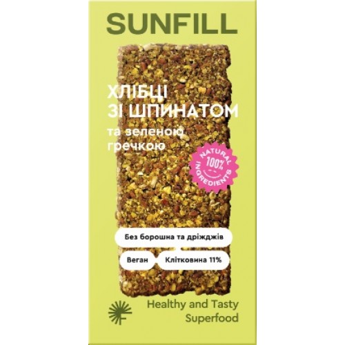 Хлебцы со шпинатом и зеленой гречкой 91г Sunfill