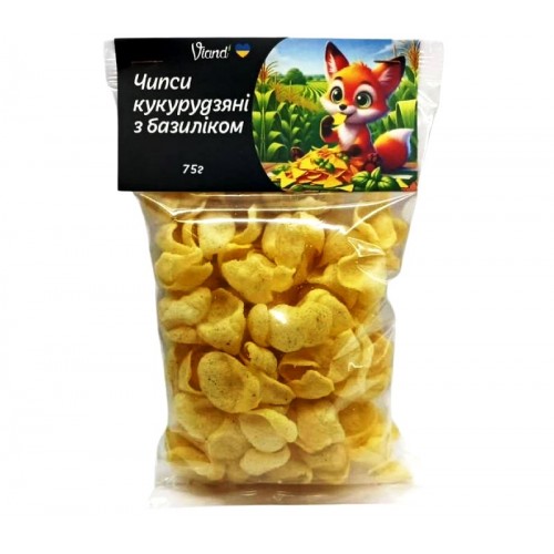 Чипсы кукурузные с базиликом 75г Viand