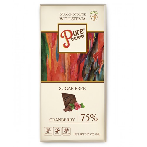 Шоколад черный Pure Delight с клюквой 90г