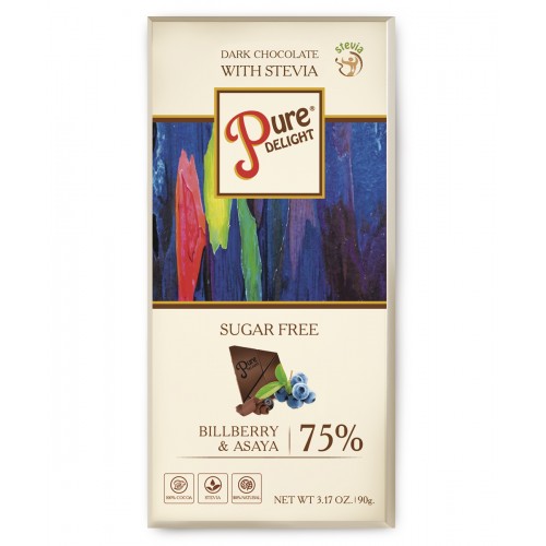 Шоколад черный Pure Delight с голубикой и асай бери 90г