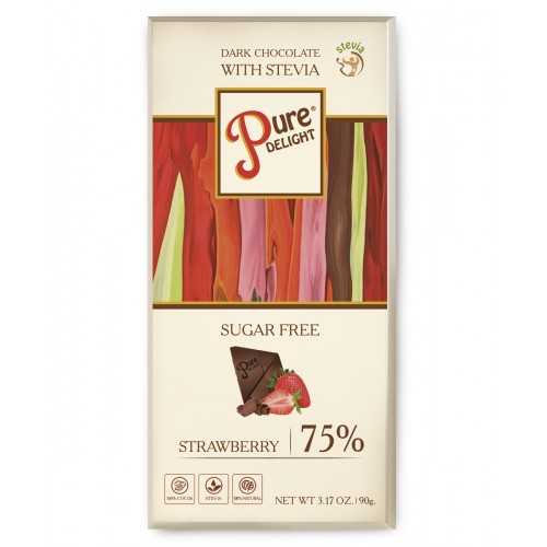Шоколад черный Pure Delight с клубникой 90г