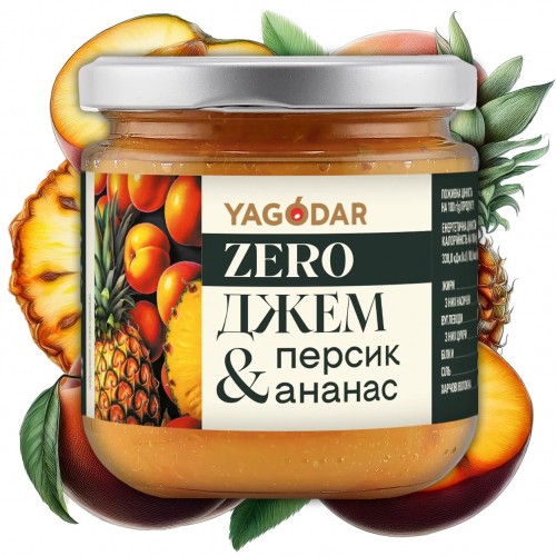 Джем персик-ананас без сахара 210г YAGODAR