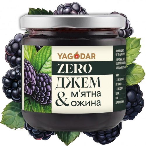Джем мятная ежевика без сахара 210г YAGODAR