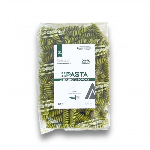 Паста из зеленого гороха Fusilly  300г Healthy Generation
