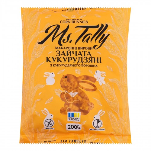 Макароны кукурузные зайчики 200г Ms.Таlly