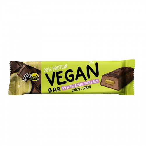 Батончик Vegan Bar Шоко и лимон, без сахара 50г FitWin