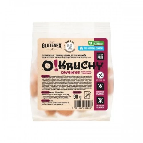 Печенье овсяное с клюквой и яблоком Glutenex 90 г